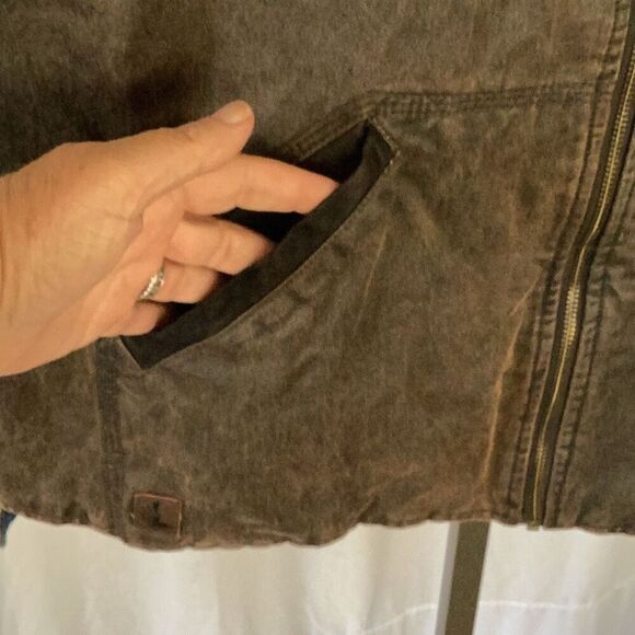 Cody James Dusty 3.0 Oil Coated Zip Up Vest Men’s XL Flannel Lined Western - Picture 5 of 9